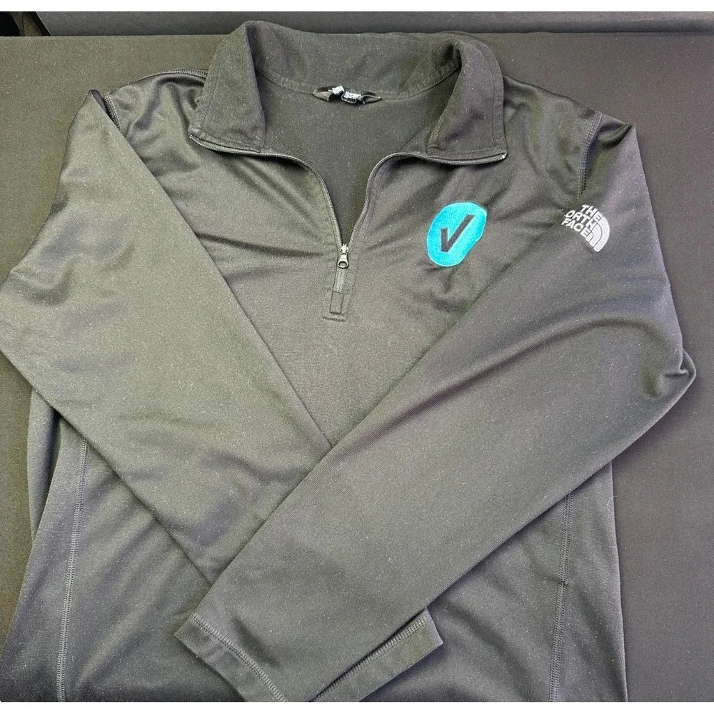 The North Face Mens M Quarter‎ Zip Jacket Black Pullover Lightweight Mock Neck
